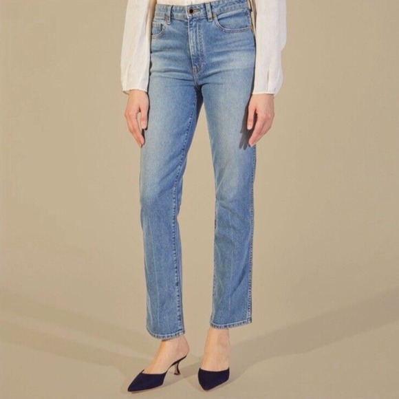KHAITE Blue Straight Leg Jeans - Picture 3 of 12